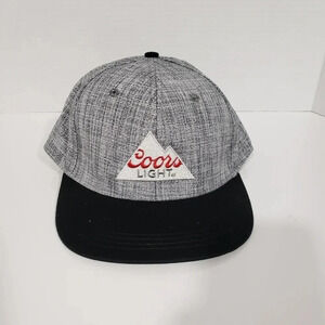 Coors Light  Mens Gray/Black Advertising Snapback Hat.